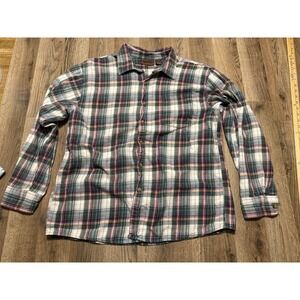 Marino Bay Shirt Men's 2XL Blue Purple Orange Yellow Plaid Long Sleeve Button Up